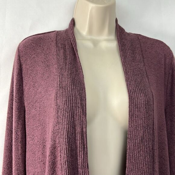 Mix by 41 Hawthorne Mauve Purple open cardigan sweater pockets EUC size small - Picture 2 of 12